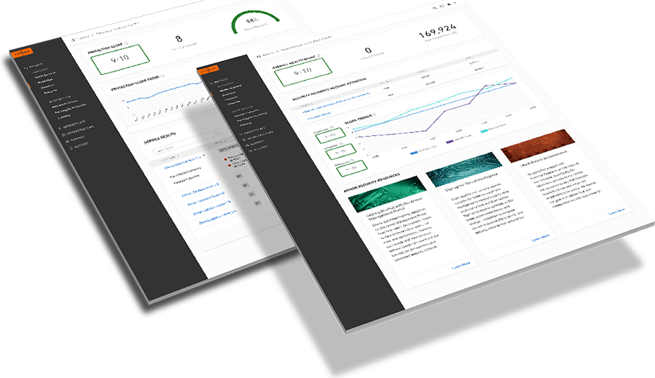 Angled screenshot of Armor Security Dashboard